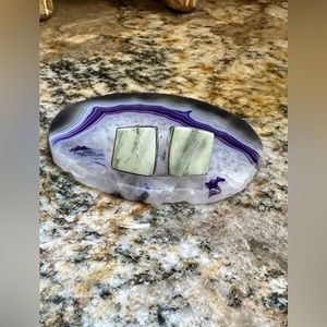 Hand Crafted Green and Purple Earrings